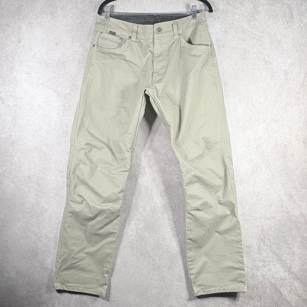 Kuhl Rydr Pants Mens 32X32 Beige Relaxed Fit Straight Chino Vintage Patina Dye